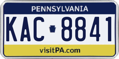 PA license plate KAC8841