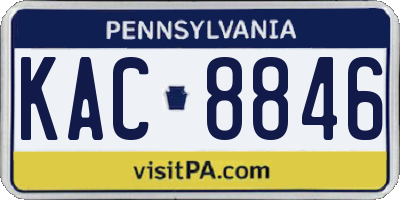 PA license plate KAC8846