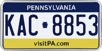 PA license plate KAC8853