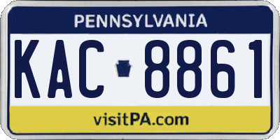 PA license plate KAC8861