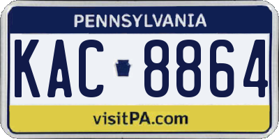 PA license plate KAC8864