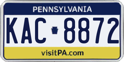PA license plate KAC8872