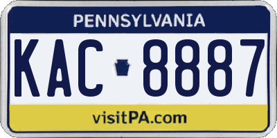PA license plate KAC8887