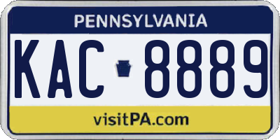 PA license plate KAC8889