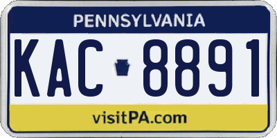 PA license plate KAC8891