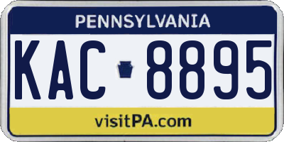 PA license plate KAC8895