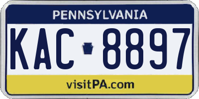 PA license plate KAC8897