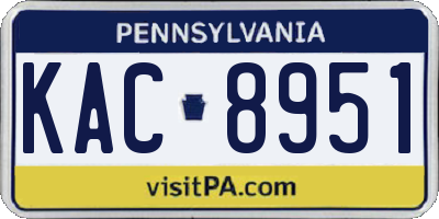PA license plate KAC8951