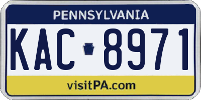 PA license plate KAC8971
