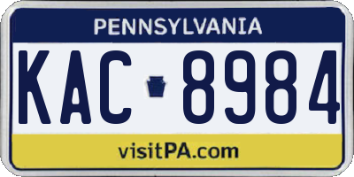 PA license plate KAC8984