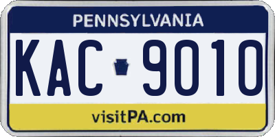 PA license plate KAC9010