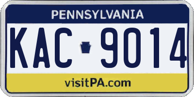 PA license plate KAC9014