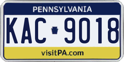 PA license plate KAC9018