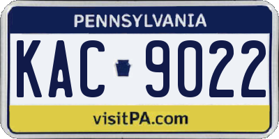 PA license plate KAC9022