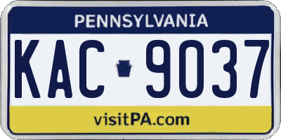 PA license plate KAC9037