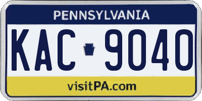 PA license plate KAC9040