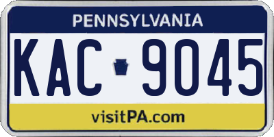 PA license plate KAC9045