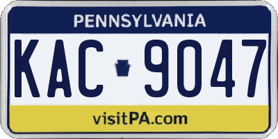 PA license plate KAC9047
