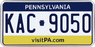 PA license plate KAC9050