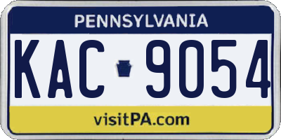 PA license plate KAC9054