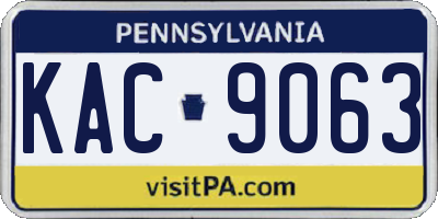 PA license plate KAC9063