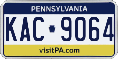 PA license plate KAC9064