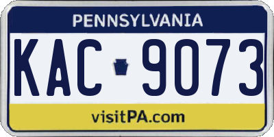 PA license plate KAC9073
