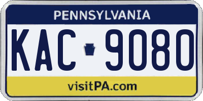 PA license plate KAC9080