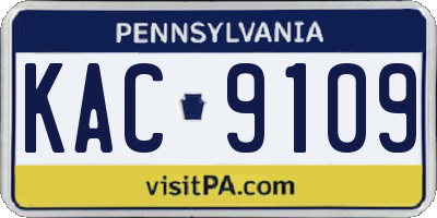 PA license plate KAC9109