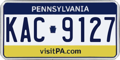 PA license plate KAC9127