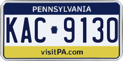 PA license plate KAC9130
