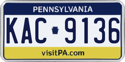 PA license plate KAC9136