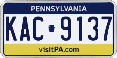 PA license plate KAC9137