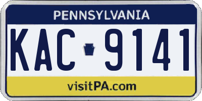 PA license plate KAC9141