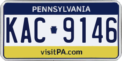 PA license plate KAC9146