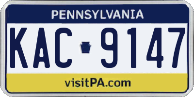 PA license plate KAC9147