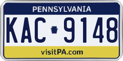 PA license plate KAC9148