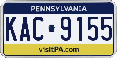 PA license plate KAC9155
