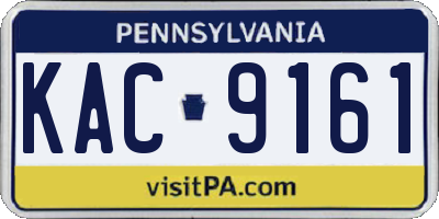PA license plate KAC9161