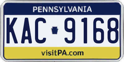 PA license plate KAC9168