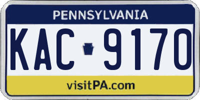 PA license plate KAC9170