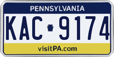 PA license plate KAC9174