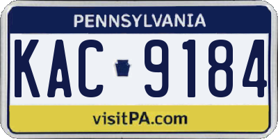PA license plate KAC9184