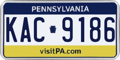 PA license plate KAC9186
