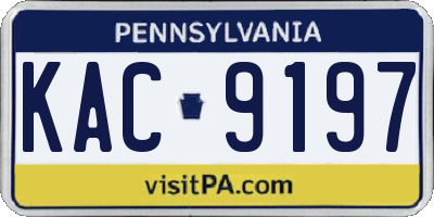 PA license plate KAC9197