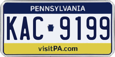 PA license plate KAC9199