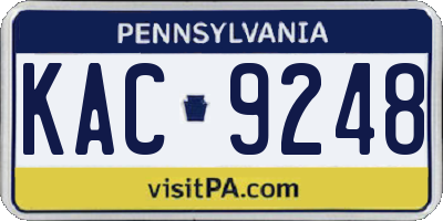 PA license plate KAC9248