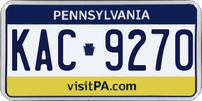 PA license plate KAC9270
