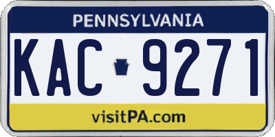PA license plate KAC9271