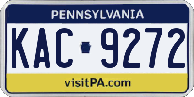 PA license plate KAC9272